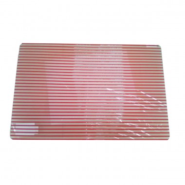 Салфетка термостойкая прозрачная 46х30,5 см прямоугольная, в красную полоску FY032 — Городок мастеров