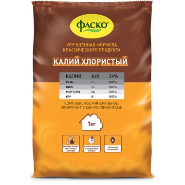 Удобрение кал Калийное хлористое 1кг с микроэлементами — Городок мастеров