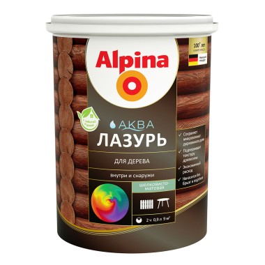Аква-лак Аlpina бесцветный шелковисто-матовый 0,9 л(1/6) — Городок мастеров