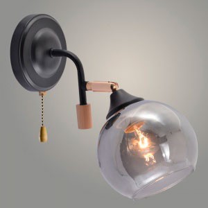 Бра XA1599B/1W BK+FGD+WOOD черный/золото 1х60W Е27 HN23 — Городок мастеров