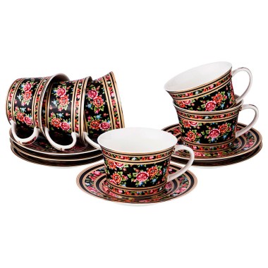 Набор чайный фарфор на 6 персон, 12 предметов 280 мл Lefard 760-666 — Городок мастеров