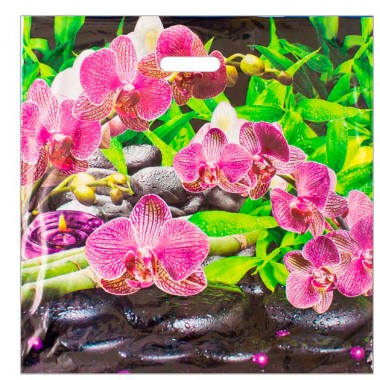 Пакет &quot;Ветка Орхидеи&quot; полиэтиленовый 45х45 см 70 мкм прорубная ручка — Городок мастеров