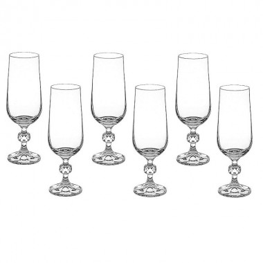 Набор бокалов для шампанского 180 мл Crystalite Bohemia &quot;Claudia&quot; 6 шт — Городок мастеров