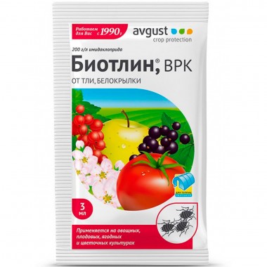 Инсектицид от тли и белокрылки &quot;Биотлин&quot; Avgust  3 мл — Городок мастеров
