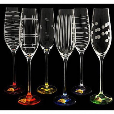 Набор бокалов для шампанского 210 мл &quot;Celebration&quot; Rona 6 шт разноцветные — Городок мастеров
