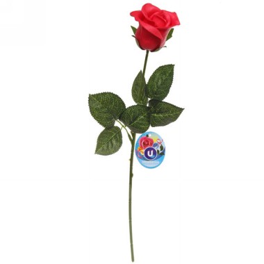 Цветок искусственный 45 см Natur Роза красная — Городок мастеров