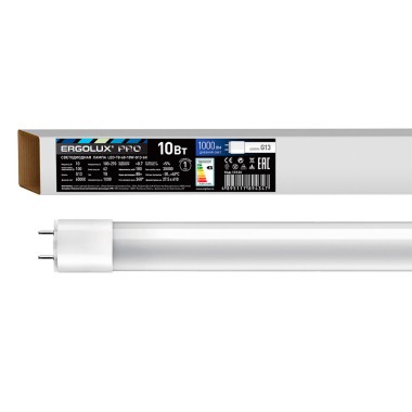 Лампа светодиод LED 10W G13 6500K T8 600мм — Городок мастеров