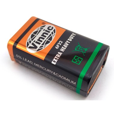 Батарейка 6F22 Крона Vinnic Extra 9V 1шт бл/1 — Городок мастеров