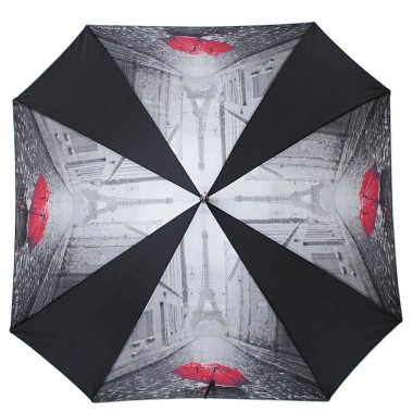 Зонт женский d=116 см автомат Flioraj &quot;Bonjour&quot; трость, квадратный, черный — Городок мастеров