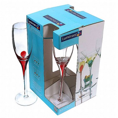 Набор бокалов для шампанского 220 мл Luminarc &quot;Drip Rouge&quot; 4 шт С9260 — Городок мастеров
