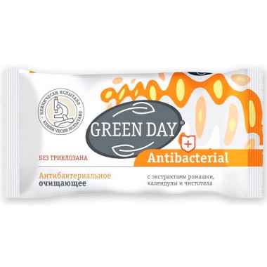 Мыло туалетное Green day 90г Антибактериальное очищающее — Городок мастеров