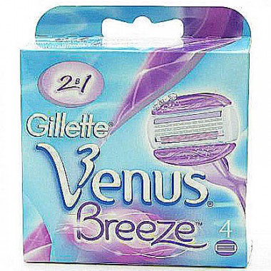 Кассеты сменные для женских бритвенных станков Gillette Venus Breeze 3 лезвия 4 шт — Городок мастеров