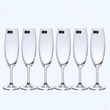 Набор бокалов для шампанского 220 мл Crystalite Bohemia &quot;Sylvia/Klara&quot; 6 шт — Городок мастеров