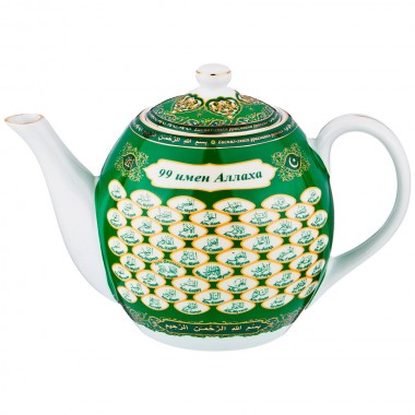 Чайник заварочный фарфоровый 1,4 литра Сура &quot;99 имен Аллаха&quot; 86-2296 — Городок мастеров