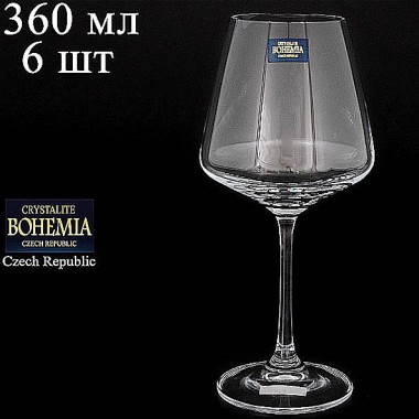 Набор бокалов для красного вина 360 мл Crystalite Bohemia &quot;Naomi&quot; 6 шт 18212 — Городок мастеров