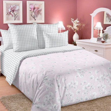 Комплект постельного белья 2-спальный, перкаль Текс-Дизайн &quot;Атмосфера 1&quot; 70х70, евро простыня, цвет розовый — Городок мастеров