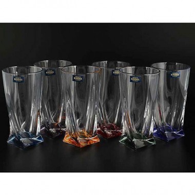 Набор стаканов для воды 350мл Quadro Ассорти 6шт (24600) — Городок мастеров