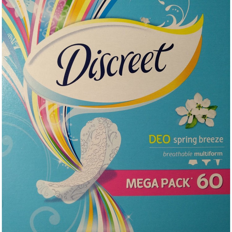 Дискрит. Alldays discreet ежедневные deo Spring Breeze Trio, 60 шт. Discreet прокладки ежедневные deo Spring Breeze Multiform. Дискрит 60 шт ежедневные прокладки deo. [A]прокладки ежедневные Alldays discreet deo Trio 60 шт.