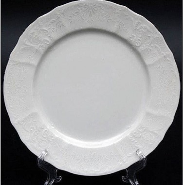 Набор тарелок обеденных 25 см &quot;Деколь&quot; отводка платина Бернадотт 6 шт, фарфор — Городок мастеров
