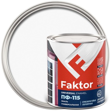 Эмаль ПФ-115 Faktor белая 0.8 кг — Городок мастеров