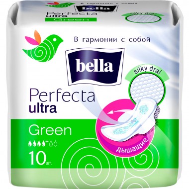 Прокладки гигиенические супертонкие Bella Perfecta Ultra Green 10 шт — Городок мастеров