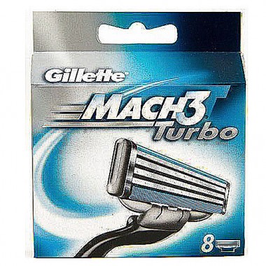 Кассеты сменные для мужских бритвенных станков Gillette Mach3 Turbo 8 шт — Городок мастеров