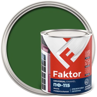 Эмаль ПФ-115 Faktor зеленая 0.8 кг — Городок мастеров