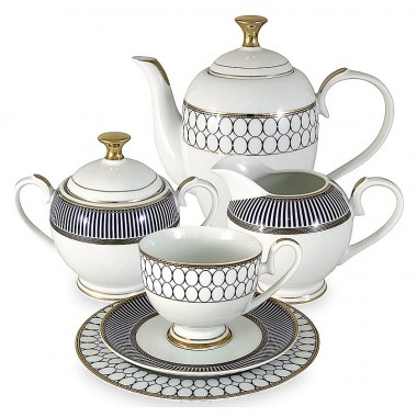 Сервиз чайный фарфоровый на 6 персон 23 предмета &quot;Адмиралтейский&quot; Midori — Городок мастеров