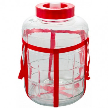 Бутыль стеклянная 18 литров с гидрозатвором — Городок мастеров