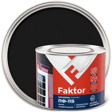 Эмаль ПФ-115 Faktor черная 1.9 кг — Городок мастеров