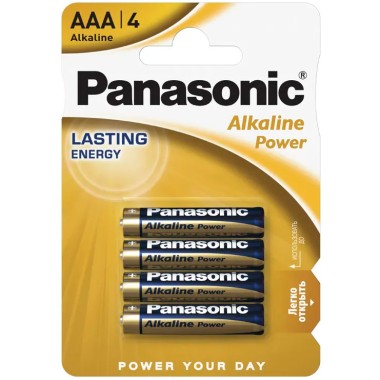 Батарейка LR03ААА Panasonic Alkaline BL-4 1,5V щелочная 4шт 03RPA61 — Городок мастеров