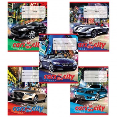 Тетрадь в клетку 12 листов Хатбер &quot;Cars in the city&quot; 103496 — Городок мастеров