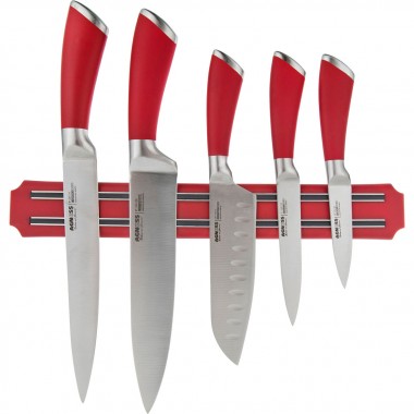 Набор ножей из нержавеющей стали Agness с магнитным держателем 6 предметов 911-040 — Городок мастеров
