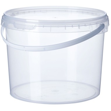 Ведро пищевое пластиковое 3 литра &quot;Для солений&quot; прозрачное с крышкой — Городок мастеров