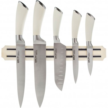 Набор ножей из нержавеющей стали Agness с магнитным держателем 6 предметов 911-041 — Городок мастеров