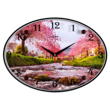 Часы настенные 21 Век &quot;Река при цветении сакуры&quot; 2434-111 — Городок мастеров