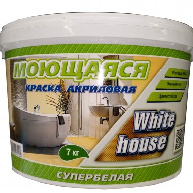 Краска вд White House для кухонь и ванн 7 кг 13901/14209/15898 — Городок мастеров