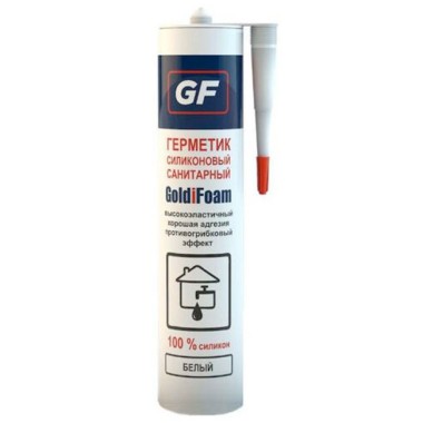 Герметик GF силиконовый санитарный белый 260мл(12) — Городок мастеров
