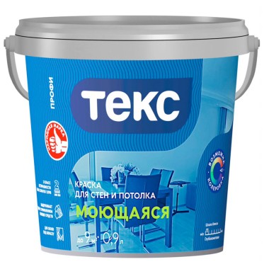 Краска ВД Текс для стен и потолков моющаяся 0.9 кг(18) — Городок мастеров