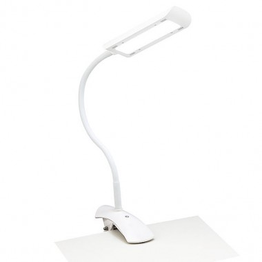 Настольная лампа светодиодная с гибкой стойкой 8W TL-315W Artstyle 52948 цвет белый, на прищепке — Городок мастеров