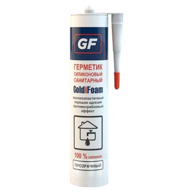 Герметик GF силиконовый санитарный прозрачный 260мл(12) — Городок мастеров