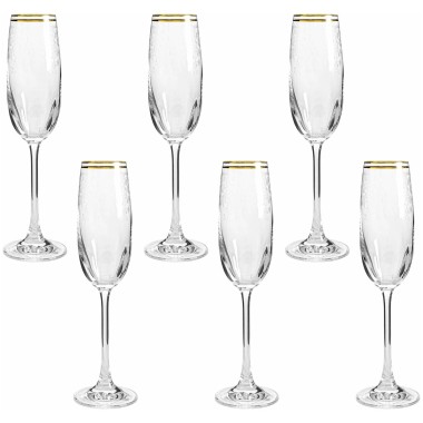 Набор бокалов для шампанского 180 мл Rona &quot;Эспирит&quot; Оптика Паутинка 6 шт — Городок мастеров