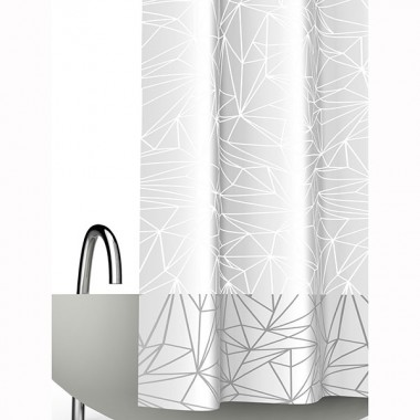 Штора для ванной комнаты 180х200 см Bacchetta &quot;Prisma&quot; ПВХ белая — Городок мастеров
