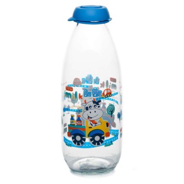 Бутылка для молока стеклянная 1 литр Solmazer с рисунком 111741-006 — Городок мастеров