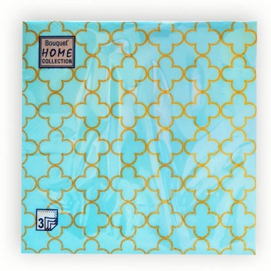 Бумажные салфетки Home Collection Золотое плетение Тиффани 20 шт 3 слоя   33 х 33 см — Городок мастеров