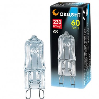 Лампа галогеновая Акцент JCD 230В 60W G9 CL капсульная прозрачная ГАH5B5H5 — Городок мастеров