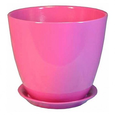 Горшок для цветов керамический 1 л Бутон &quot;Глянец розовый&quot; №1 d=12 см, h=12 см — Городок мастеров