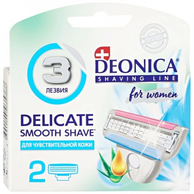 Кассеты сменные для женских бритвенных станков 3 лезвия &quot;Deonica for Women&quot; для чувствительной кожи 2 шт — Городок мастеров