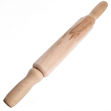 Скалка деревянная 40 см бук с крутящейся ручкой Л40 2204 — Городок мастеров