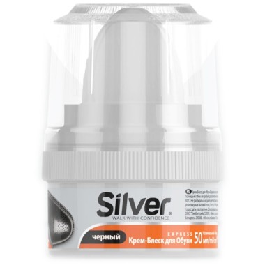Крем-краска для обуви черный &quot;Silver&quot;с апликатором для гладкой кожи 60 мл — Городок мастеров